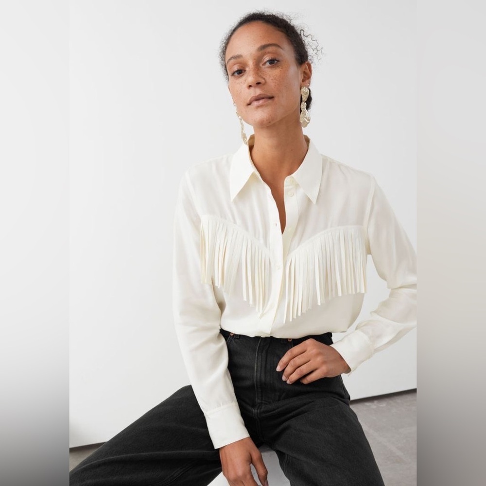 & Other Stories button up fringe shirt